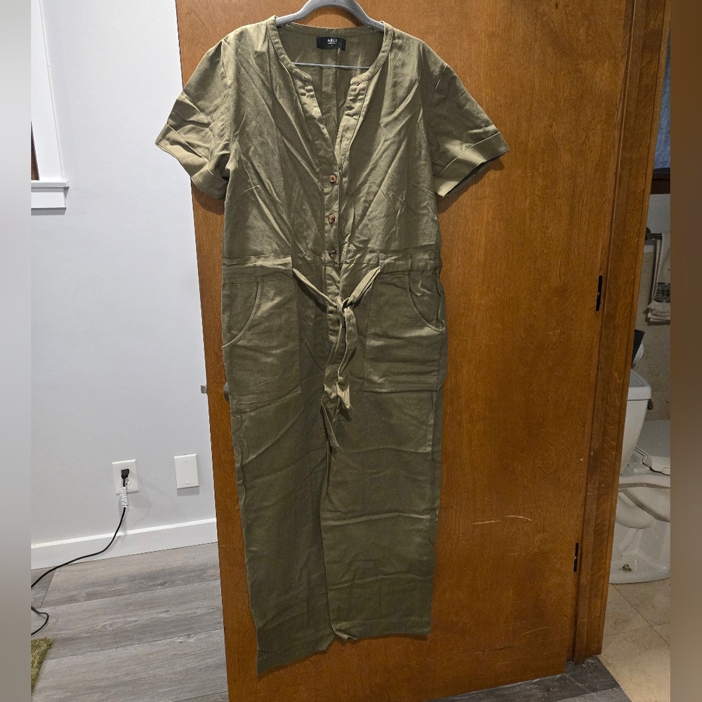 Able Shirley Utility Jumpsuit In Olive